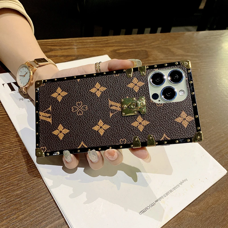 fashion square leather phone case for xiaomi mi 10 11 lite poco x3 redmi 7 8 8a 9 9a note 7 8 10 9s luxury geometric cover coque free global shipping