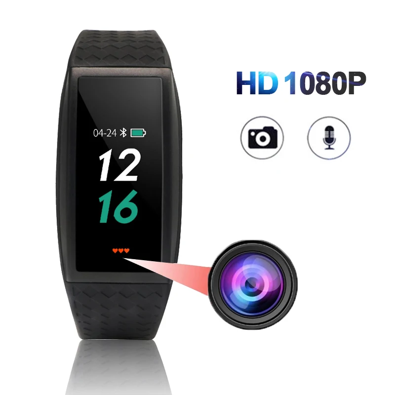 1080P HD видеокамера рекордер камера Умный Браслет звукозапись голоса Сенсорный
