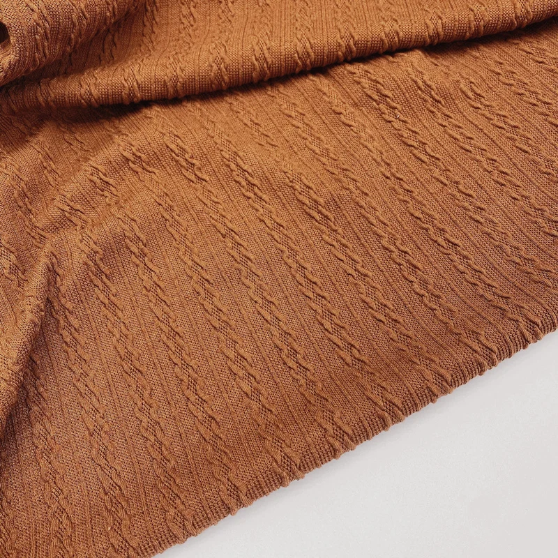 Трикотажный свитер ткань с узором твердый низ высококачественные манжеты