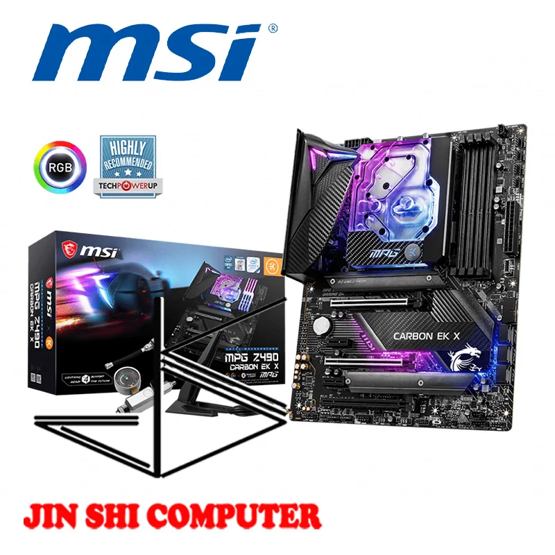 

NEW MSI MPG Z490 CARBON EK X LGA 1200 socket Supports DDR4 Memory, up to 5000(OC) MHz Intel Wi-Fi 6 AX RGB and Rainbow LED