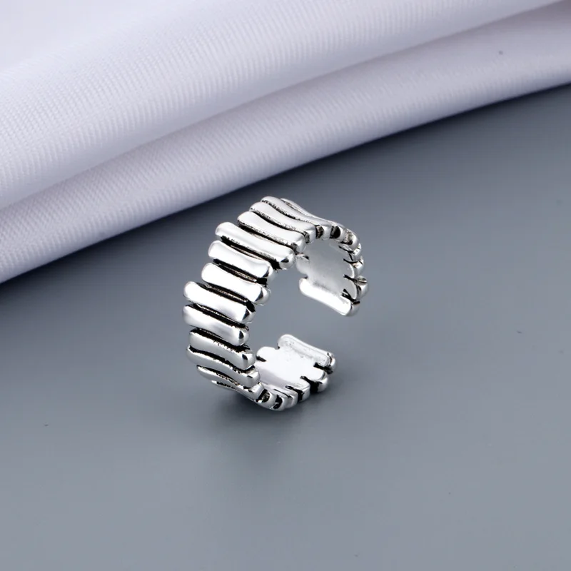 

MrZMsZ Irregular lines Rings For Women Vintage Adjustable Open Ring Teen Girls 2021 Trendy Gift Fashion Jewelry Accessories