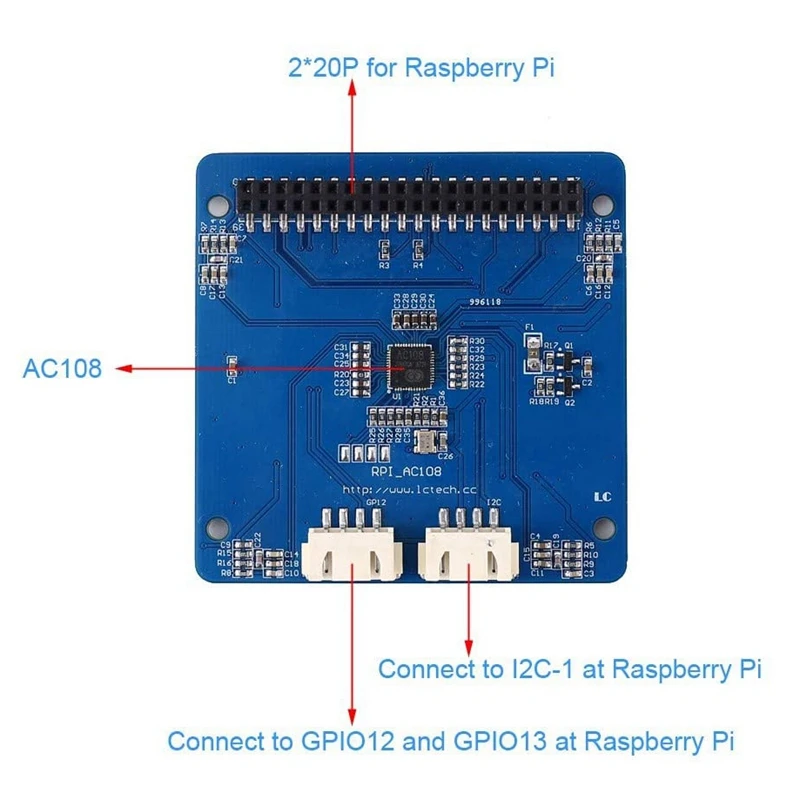 4 Mic вход o декодер модуль для Raspberry Pi расширение платы микрофон AC108 умный голос