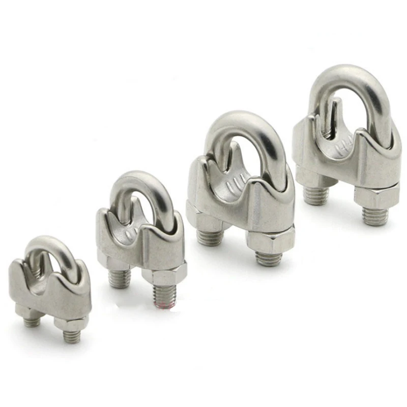 

U type clamp Wire Rope Clips M2/3/4/5/6/8/10/12/14mm Wire Rope Clip Cable Bolts Rigging Hardware clamps 304 Stainless Steel