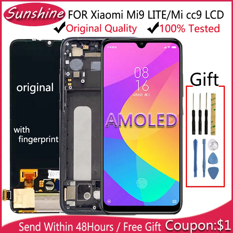 Оригинальный дисплей для XIAOMI MI 9 LITE ЖК сенсорный экран дигитайзер сборка MI9 Mi CC9 +
