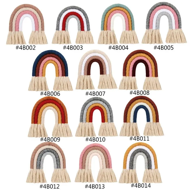 Macrame Rainbow Wall Hanging Decorative Colored Toy for Boho Home Decor Party Supplies Baby Shower Nursery Dorm Room | Игрушки и хобби