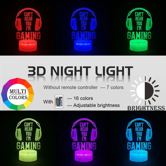 3D LED Gaming Setup RGB Lamp Gaming Room Lamp Decoration USB Powered Night Light Table Lamp For Bedroom Decor Christmas Lights 2
