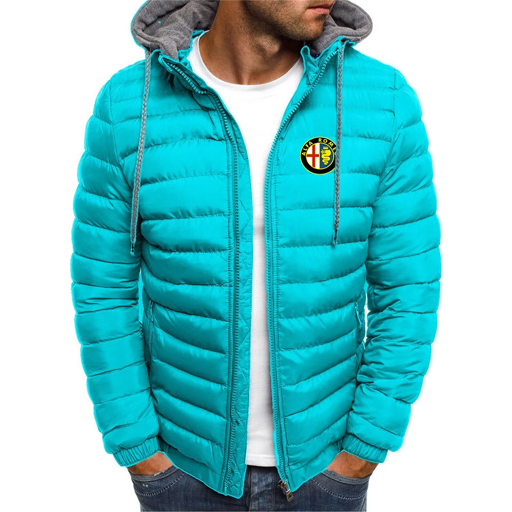 

2021 New Winter Autumn Alfa Romeo Jackets Men Warm Solid Color Outwear Slim Fit Mens Cotton Padded Coats Male Casual Jackets