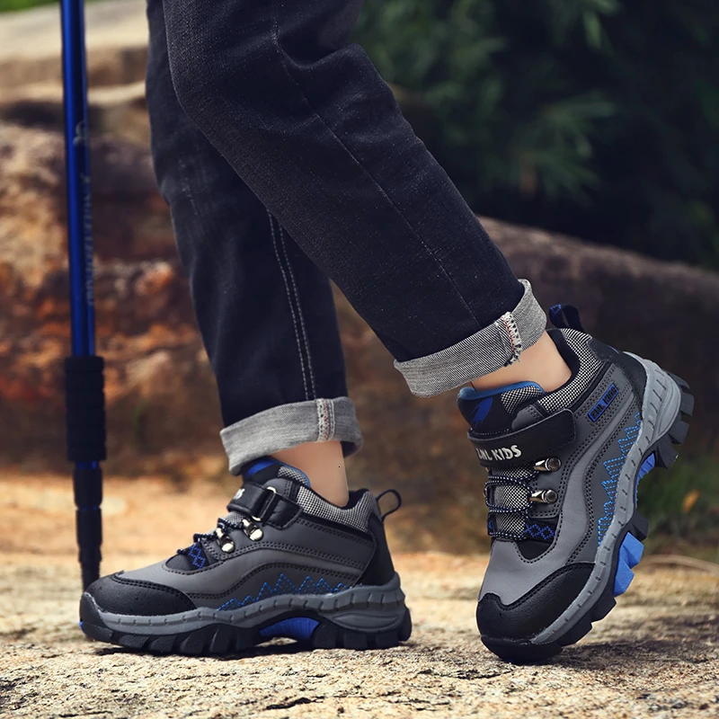 Children Boots Autumn Winter Shoes Casual Boys Sport Shoe Non-slip Thick Sole Outdoor Hiking Comfortable Big Kids Sneakers | Детская