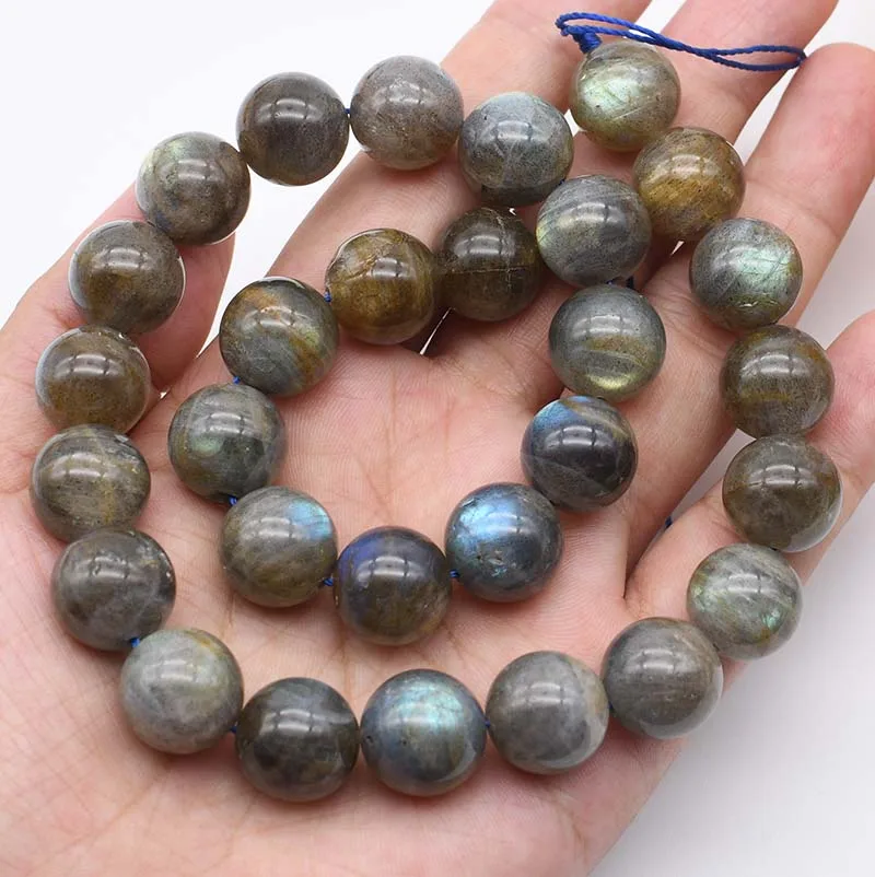 10-14mm AAA Wholesale Natural Genuine  Blue Flash Labradorite Round Loose Stone Beads Fit Jewelry DIY Necklaces or Bracelets 15
