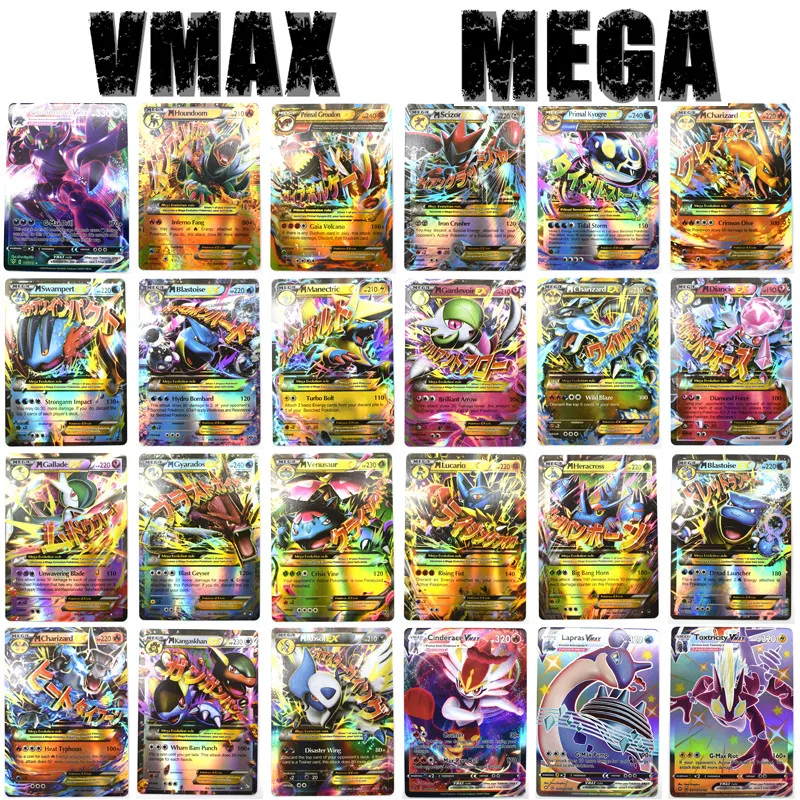 

40Pcs Pokemon French Cards Anime Pikachu Charizard GX Tag Vmax EX Mega Shining Game Battle Trading Collection Pokemon Cards Toys