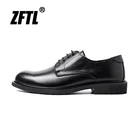 Мужские повседневные классические туфли ZFTL из натуральной кожи, мужские деловые туфли, легкие мужские официальные туфли на шнуровке, черные дышащие