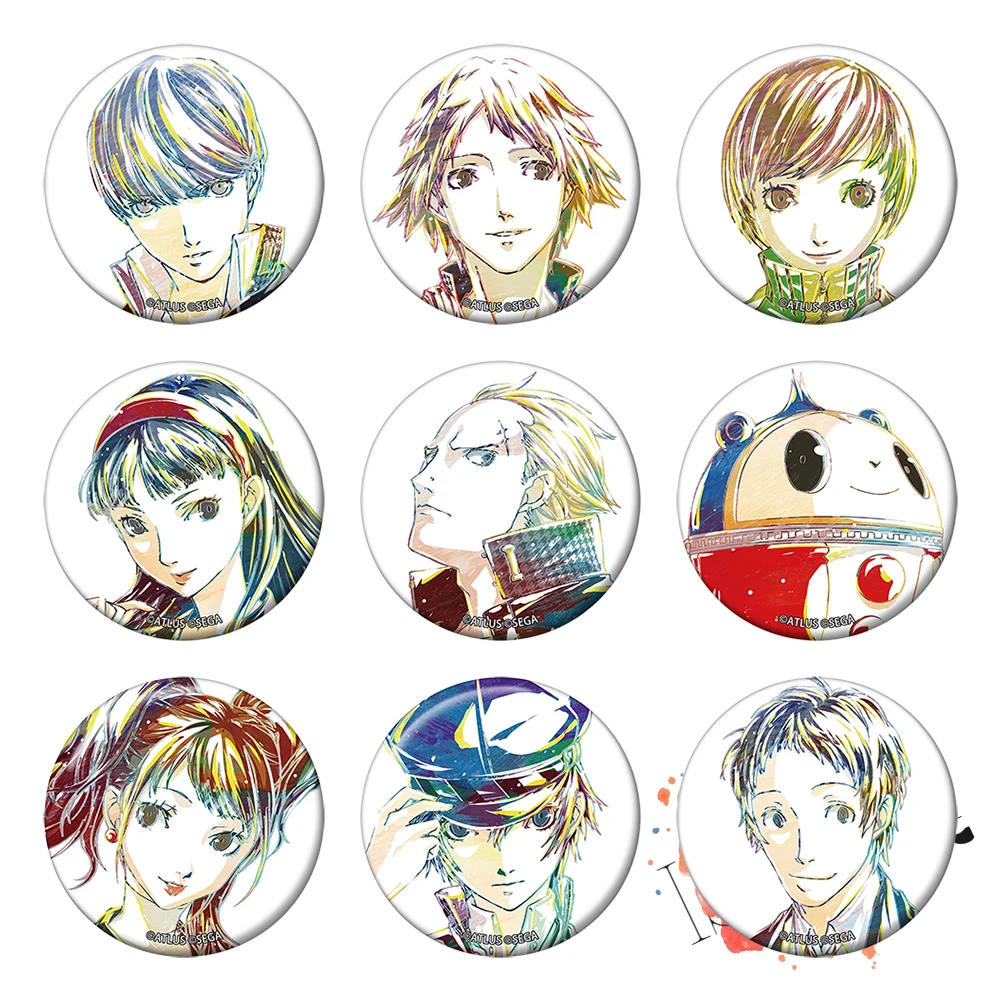 Металлическая брошь Shin Megami Tensei: Persona 4 значок аниме P4 Souji Seta Amagi Yukiko Kujikawa Rise kuma Shirogane
