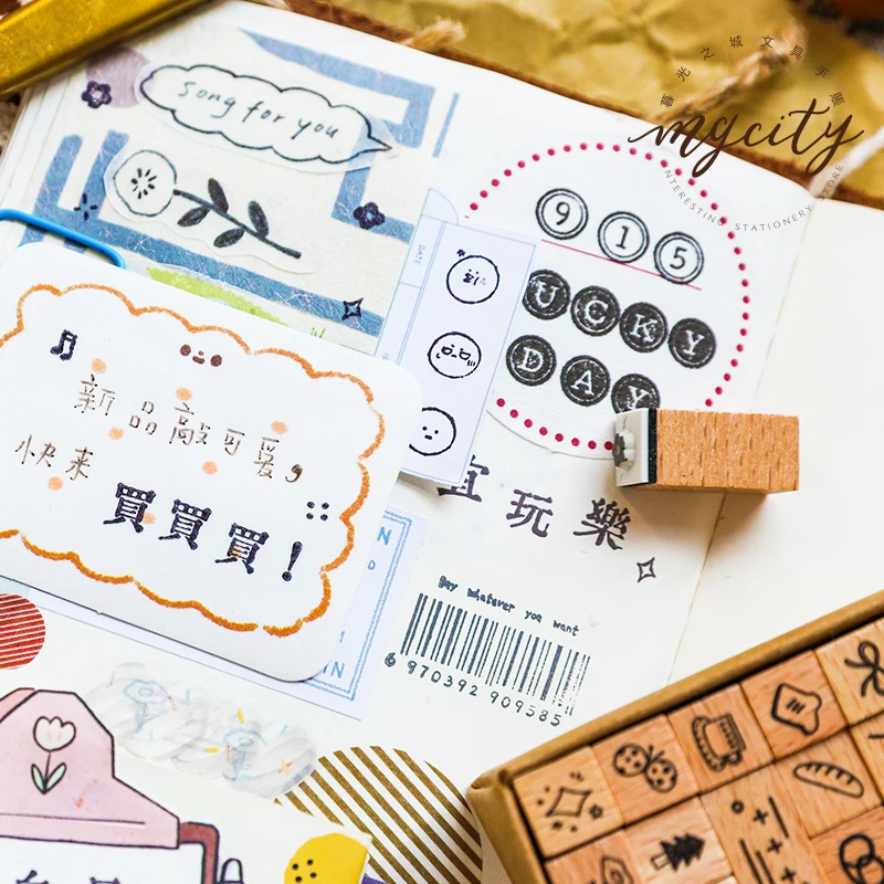 Базовый символ письмо календарь деревянный штамп деревянные резиновые штампы