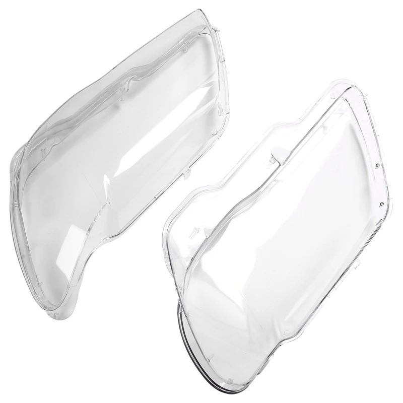 

1 Pair Car Clear Headlight Lens Shell Cover & 1Pcs Car Parking Brake Hand Brake P Button Switch Cover for Bmw