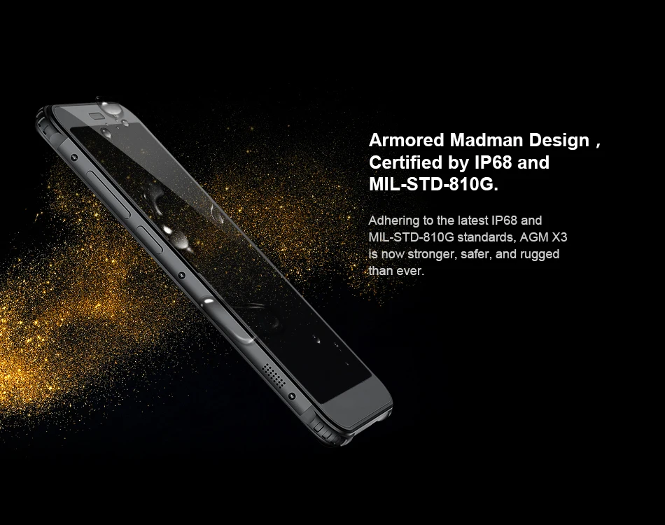 AGM X3 MIL-STD-810G прочный водонепроницаемый смартфон 8 Гб 256 ГБ SDM845 Octa 5,99 ''24MP камера двойной ящик динамик Лицо ID QC NFC телефон