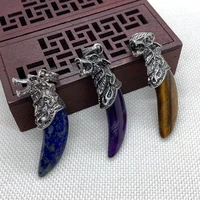 natural stone crescent pendant seven chakra amethyst exquisite pendant gift diy fashion jewelry making necklace size 21x50 mm