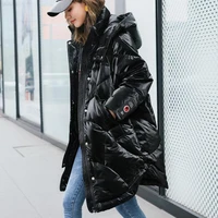 2019 autumn and winter fashion womens wear street style down jacket white duck down womens wear a loose fashion coat