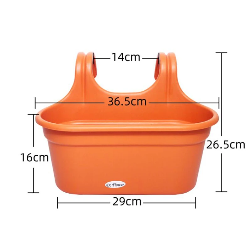 

Wall-mounted Flower Pot With Double Hook Hanging Planter Pots For Villa Garden Fence Balcony Window Railing Flower Pot Bonsai