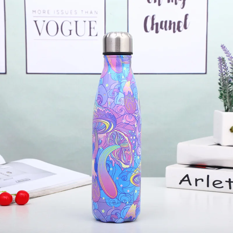 

500ml Double-Wall Insulated Vacuum Flask Stainless Steel Water Bottle Cola Water Beer Thermos for Sport Travel Camp Drink Bottle