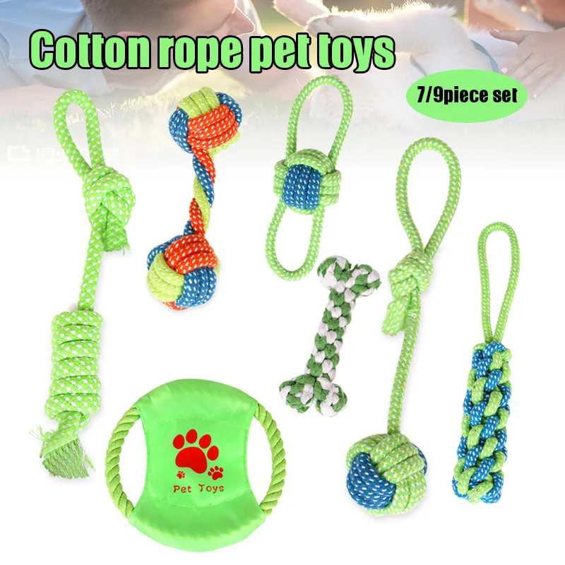 

Multi Color Dog Rope Toys Set Puppy Durable Bite-Resistant Chew Rope Knot Toy PI669
