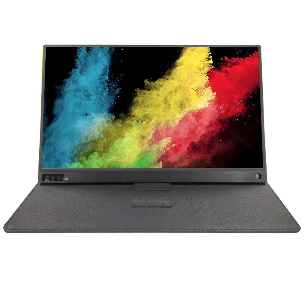 15,6 дюймовый портативный монитор с сенсорным экраном игровой монитор ips 1080p HD дисплей для PS4 ноутбук телефон переключатель ПК с кожаным чехлом