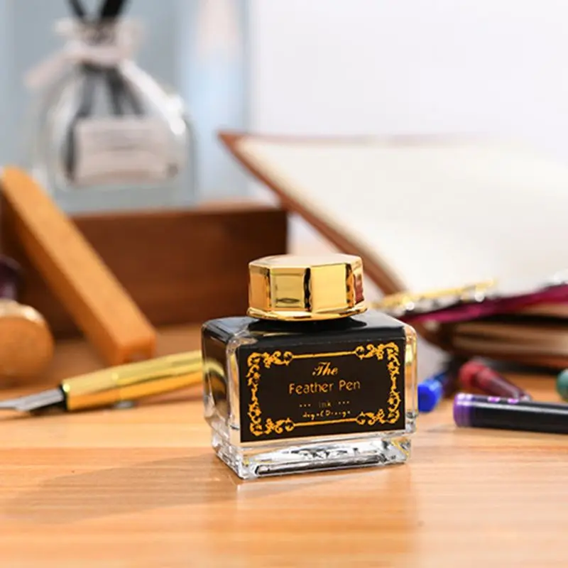 

Retro Vintage Calligraphy Feather Fountain Pen Writing Ink Leather Notebook Set Stationery Gift Box N1HD