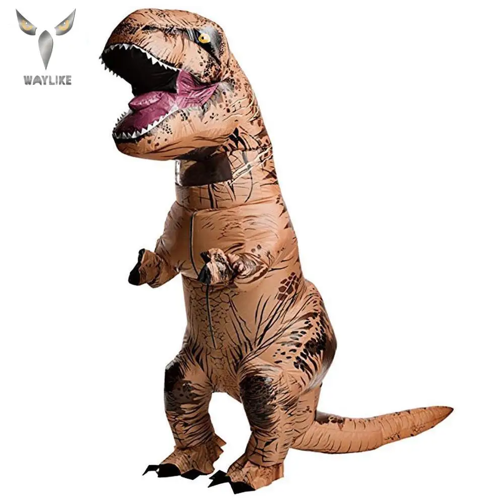 

WAYLIKE Halloween Inflatable T-Rex Dinosaur Costume Halloween Blow Up Deluxe Dinosaur Fancy Dress Costume Props