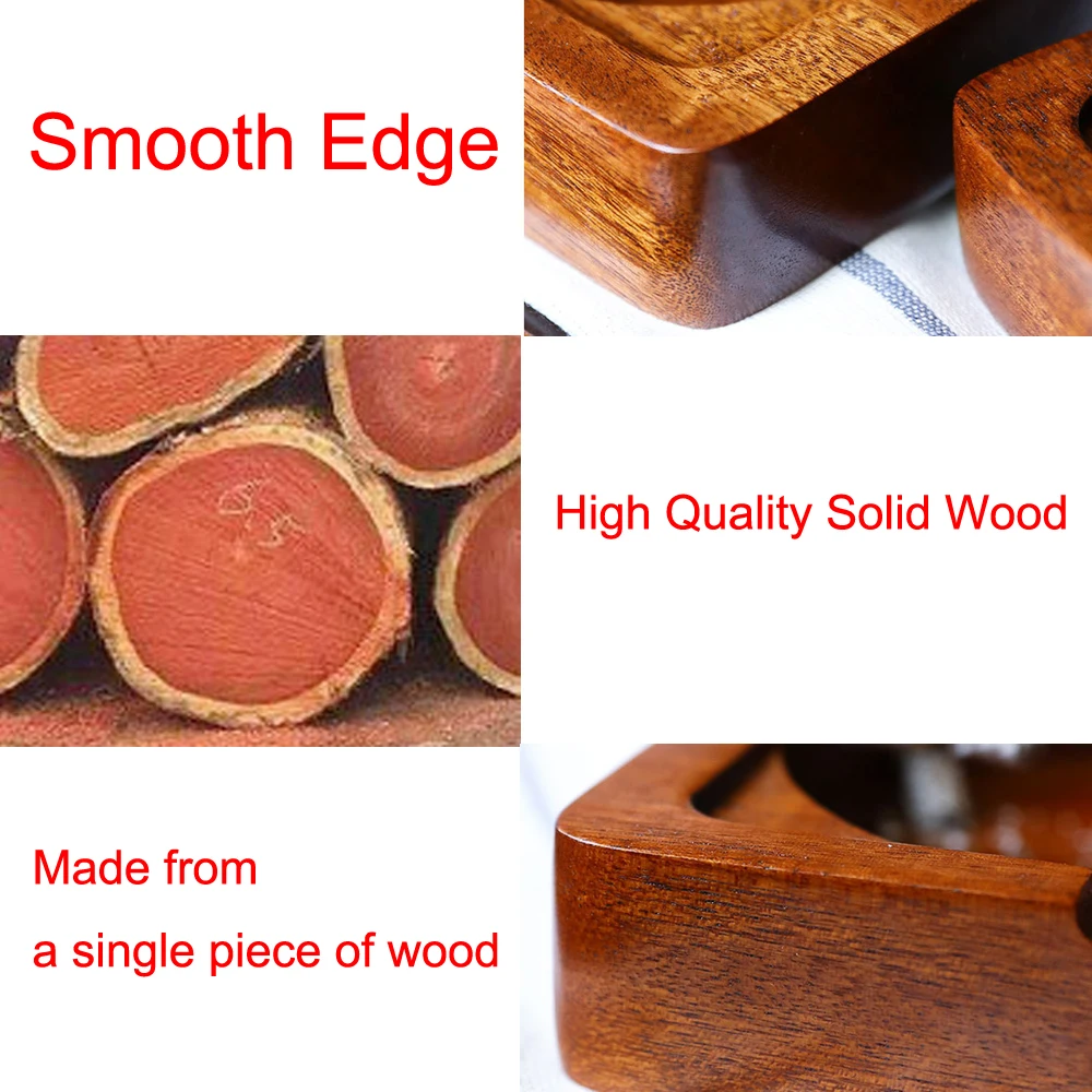 

2Pcs Wooden Ashtray Smoke Cigar Cenicero Ash Container Office Cendrier Tobacco Cigarette Herb Smokin g Accessories
