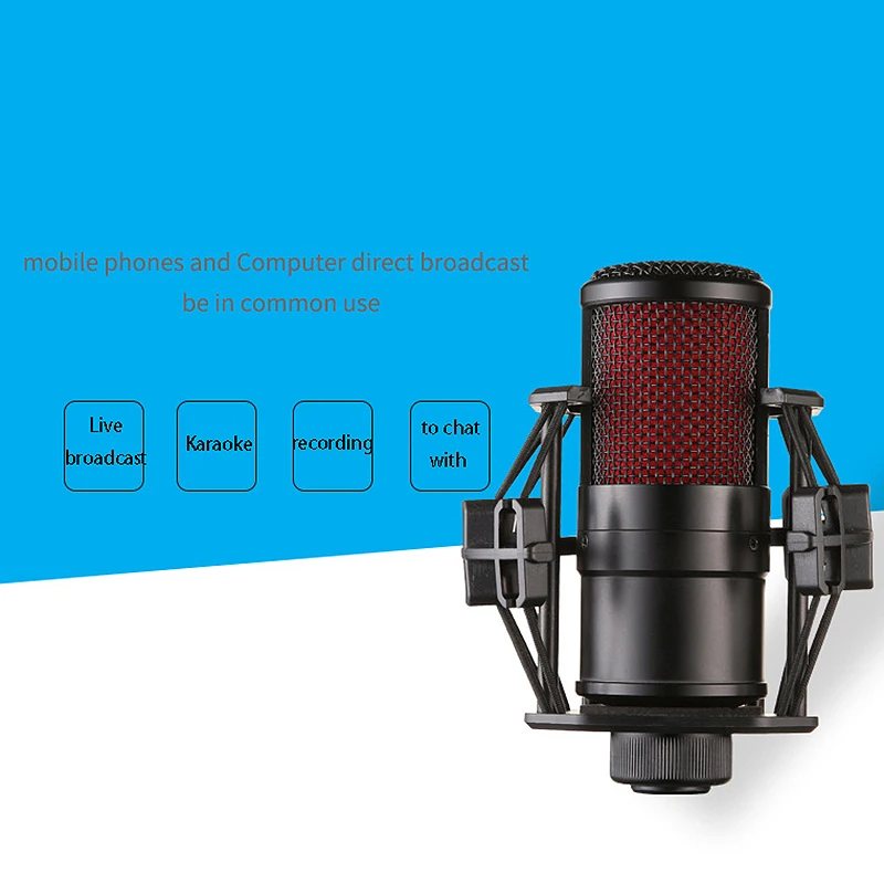 

V500 Microphone Kit with o Cable Shockproof Clip Live Broadcast Microphone Condenser Microphone Microphone