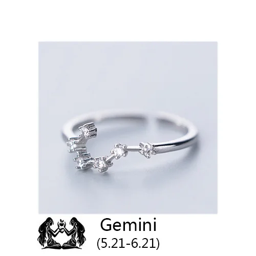 Gemini Trustdavis женские 12 Созвездие CZ модные ювелирные изделия из чистого серебра 925 пробы кольца на палец Лучший подарок DA348 - Цвет основного камня: Gemini