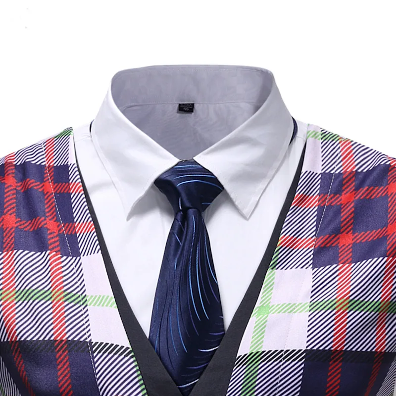 Модный клетчатый костюм жилет мужской брендовый Новый Приталенный без рукавов