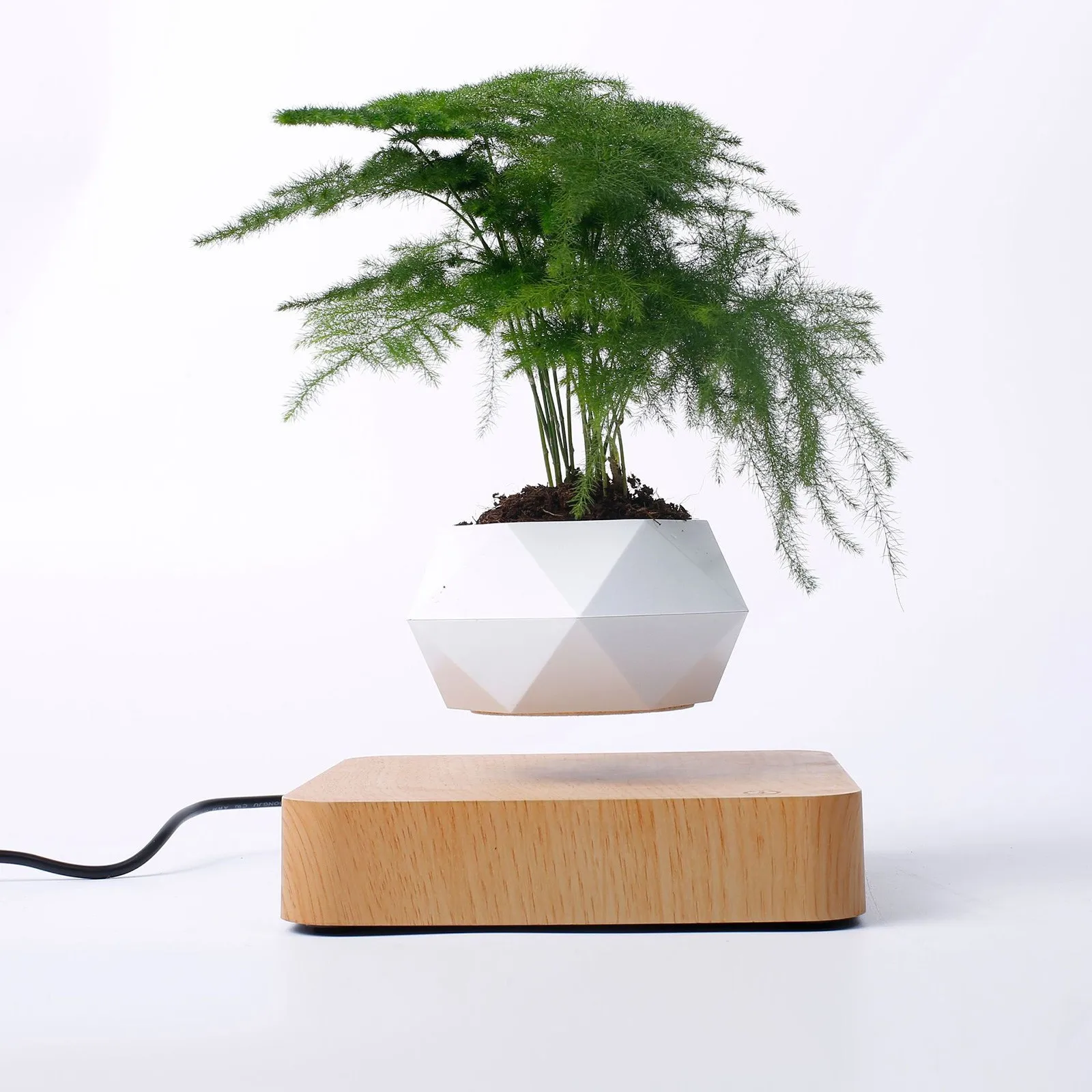 

Levitating Air Bonsai Pot Rotation Flower Pot Planters Magnetic Suspension Floating Pot Potted Plant Home Desk Decor 30+