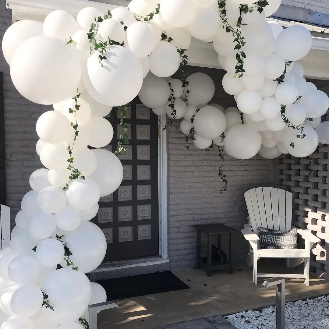 

Pure White Wedding Balloon Garland Arrangement Confession Engagement Creative Supplies Birthday Party Decoration Props Globos