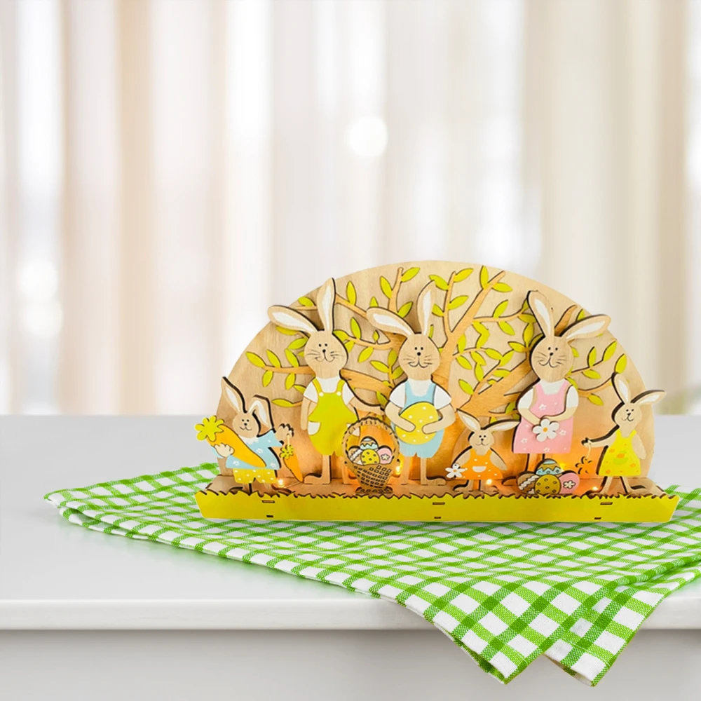 

Bunny Easter Craft Gifts Happy EASTER BUNNY Home Decoration Wood DIY Table Decor Hanging Crafts