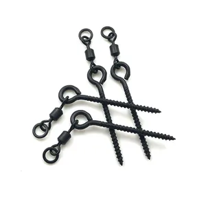 10 шт., поворотное кольцо для ловли карпа, с шуруп для приманки s, для причесок, шуруп для приманки, для искусственной кукурузы, всплывающая зигпенопласта, матовое черное