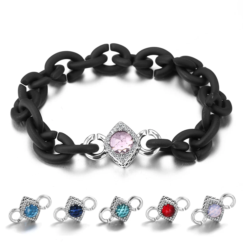 Роскошный браслет из циркония с серебряными бусинами очаровательные