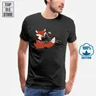 Модные Дизайнерские повседневные Ретро футболки в стиле рок  Amp;Roll панк, мужские футболки в стиле Харадзюку С Рисунком лисы играющей на тромбе