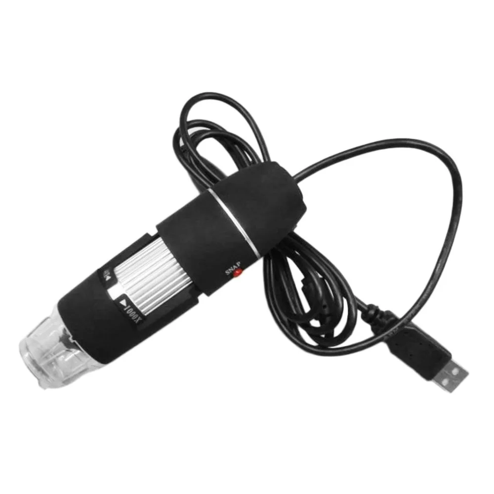 1000X Лупа 8 LED Цифровой Микроскоп USB эндоскоп камера металлическая база портативный