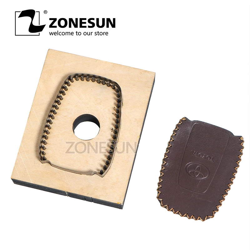 

ZONESUN Customized leather cutting die Leather Craft DIY car Key Ring Wooden Template Punching Key Chain Cutting Mould Cutter