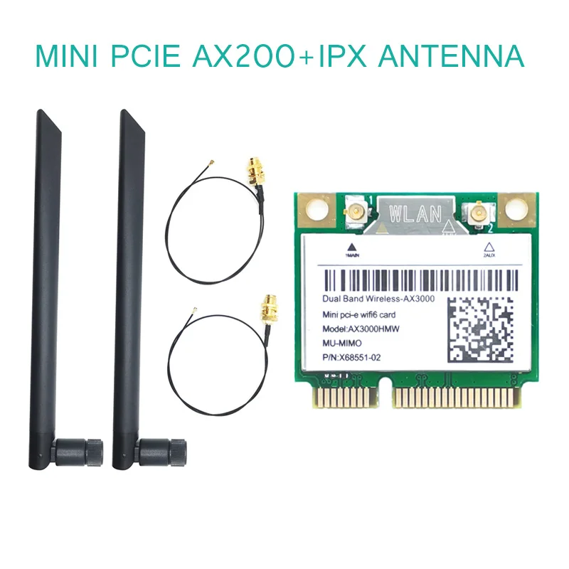 Wi-Fi 6 Беспроводной адаптер 2974 Мбит/с AX3000 Mini PCI-E карта AX200 Bluetooth 5 0 кард-802.11ax/ac 2 4 г/5