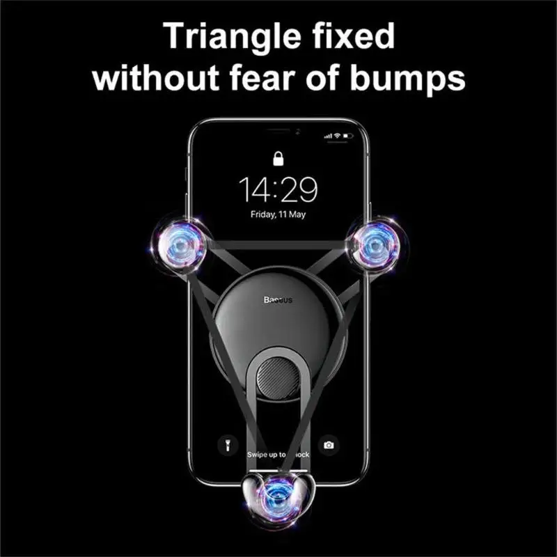 BASEUS держатель для мобильного телефона Gravity 360 Вращающийся вентиляционный Автомобильный держатель для телефона Подставка с зарядным кабелем для телефонов 4,0-6,5 Дюймов