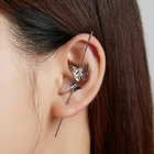 Женские серьги для пирсинга bamoer SCE1132, стильные иглы из стерлингового серебра 925 пробы с объемным цирконием, 1 шт., крючок с бабочкой