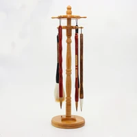 tradition bamboo chinese brush pen holder calligraphy brush disk round holder 11 hangers pen stand