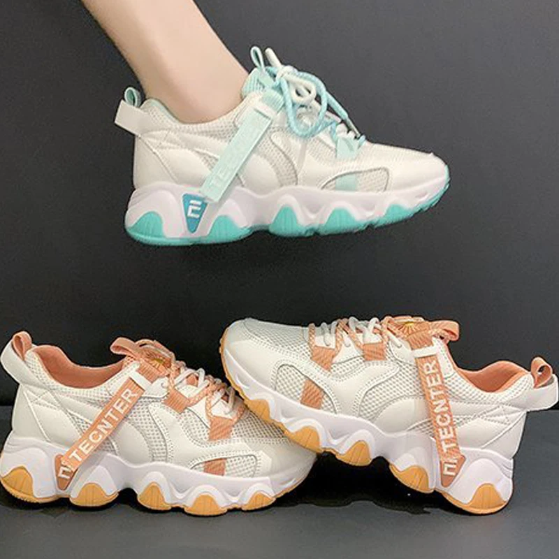 

2020 Hot Summer Women Sneakers Vulcanize Breathable Platform Females Sneaker Fashion Casuals Height Increasing Ladies Shoes