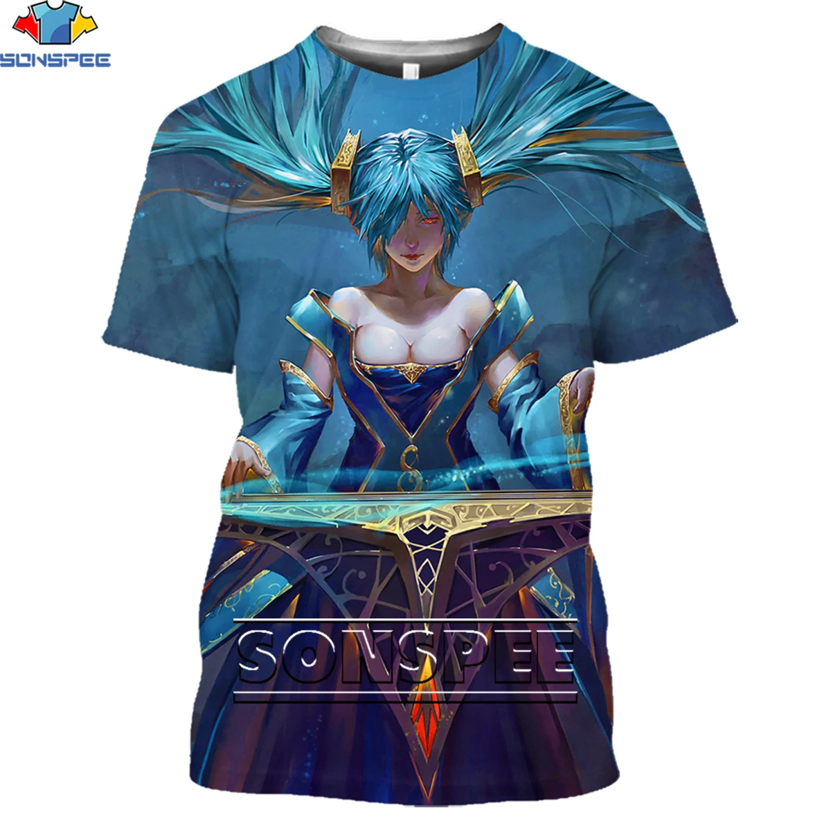 Футболка SONSPEE «Лига Легенд» для мужчин и женщин, модная классическая 3d-футболка с изображением арканского тростника, в стиле игры «лол Сона», одежда для игр с изображением героев