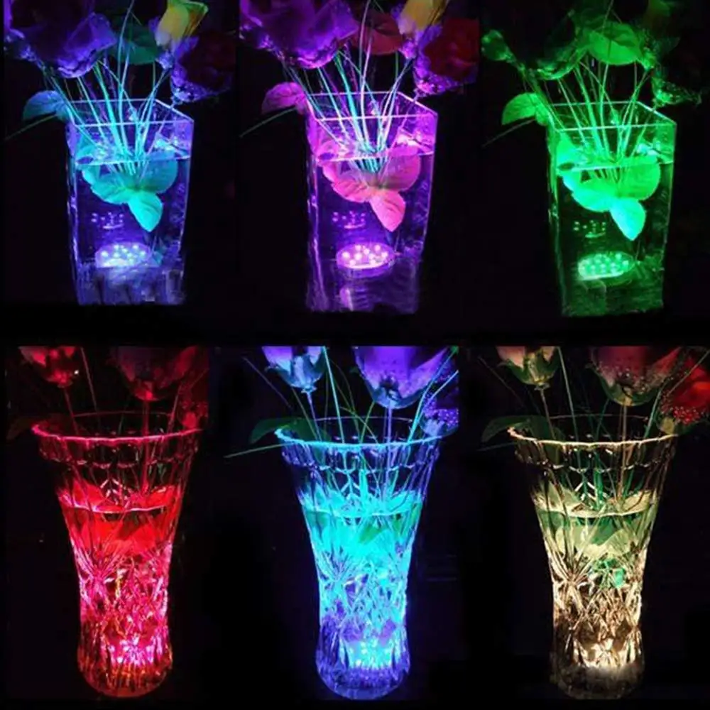 10 светодио дный LED Дистанционное управление RGB погружной свет батарея работает