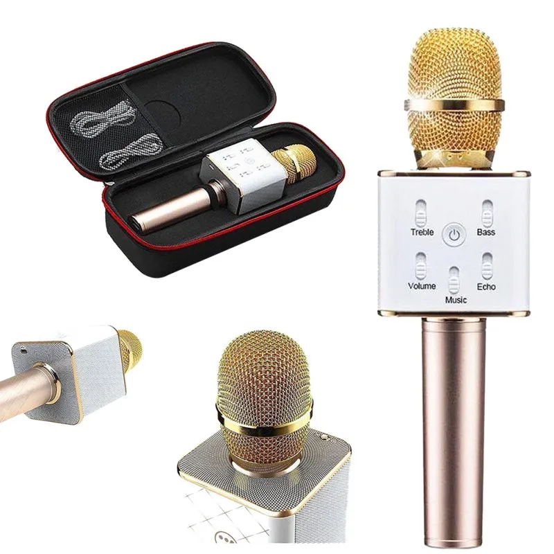 Wireless Original Brand Q7 Bluetooth Karaoke Microphone Professional Player Speaker With Carring Case For Iphone Android | Электроника