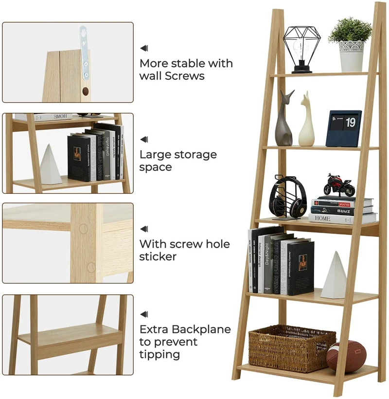 5-ярусная лестница для домашнего офиса книжный шкаф откидная книжная полка