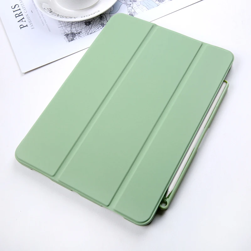 Чехол Funda для iPad Pro 11 с держателем для карандашей, умный кожаный тройной бумажник из искусственной кожи+ силиконовая задняя крышка для нового iPad Pro 11