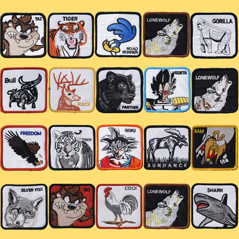 

Patches Iron on Embroidered Patches Appliques for Clothing Animal Badge Stickers Anime Patch Backpack Patch Sticker Decoration